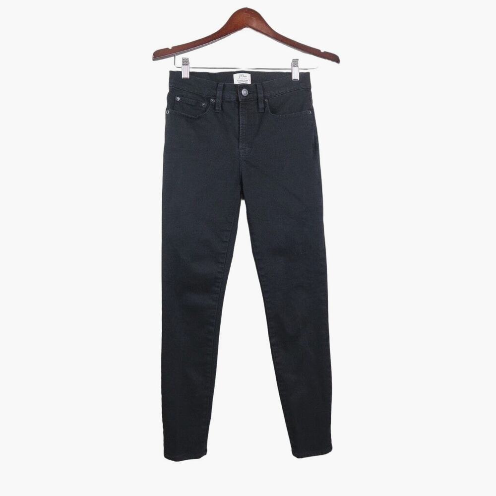 J Crew Size 27 9" High-Rise Toothpick Jeans Stretch H1878 Black